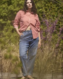 ComfortDenim Drawstring Jeans Western Blue Wash