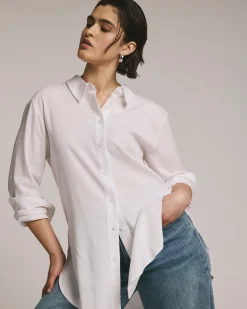 Cooling Stretch Cupro Oversized Artist Shirt White