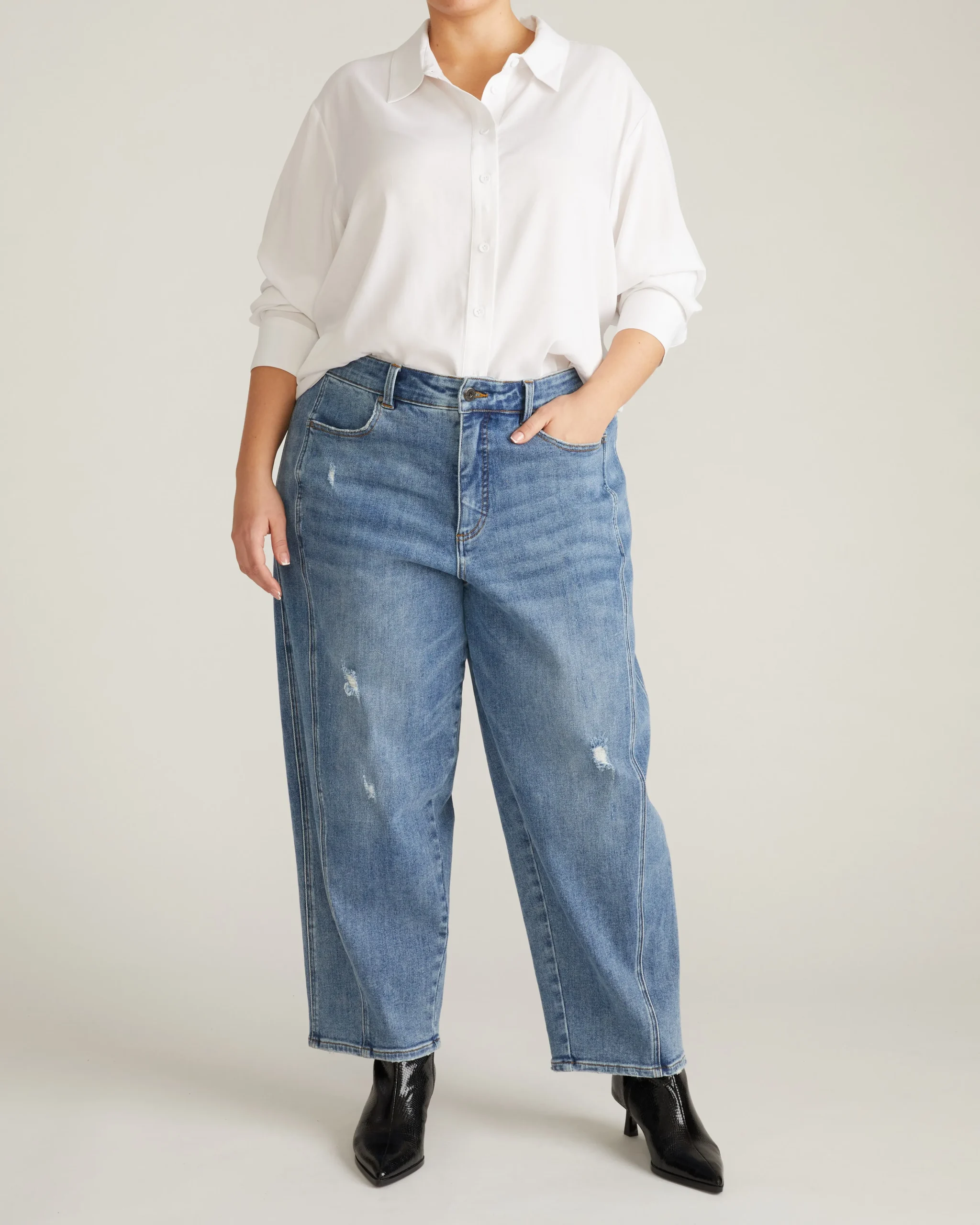 Cooling Stretch Cupro Oversized Artist Shirt White