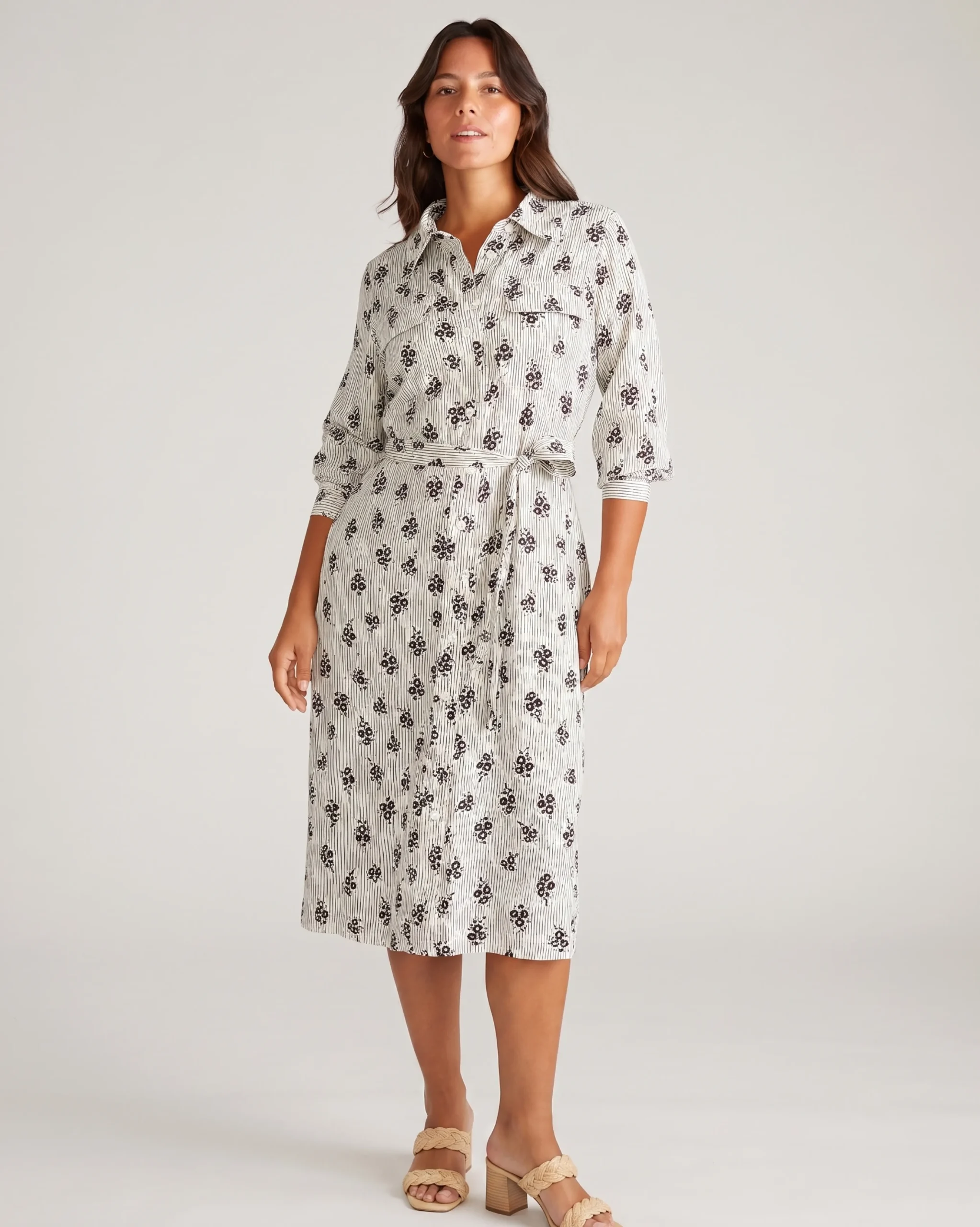 Cooling Stretch Cupro Savannah Dress Vintage Daydream Print