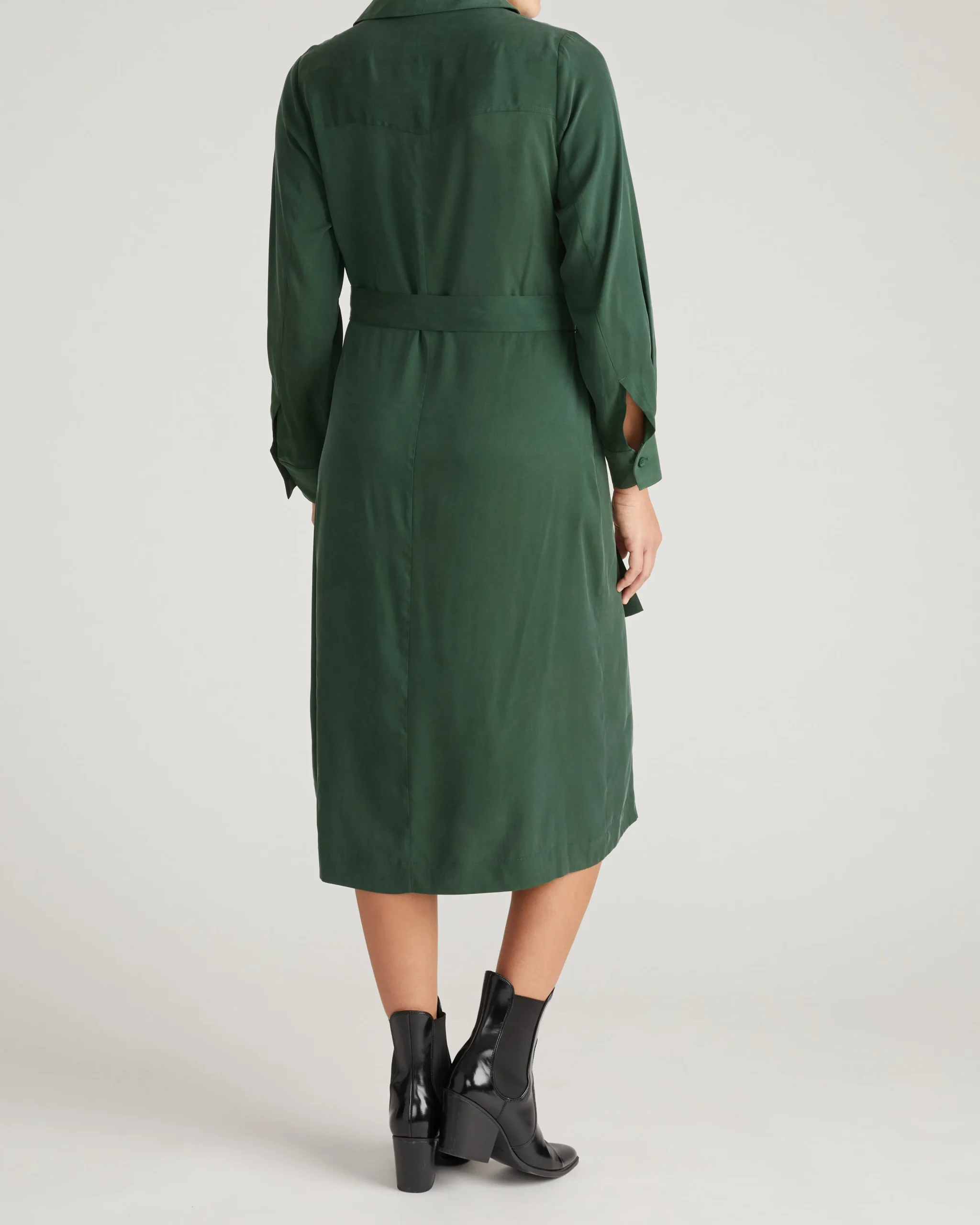 Cooling Stretch Cupro Savannah Dress Forest Green