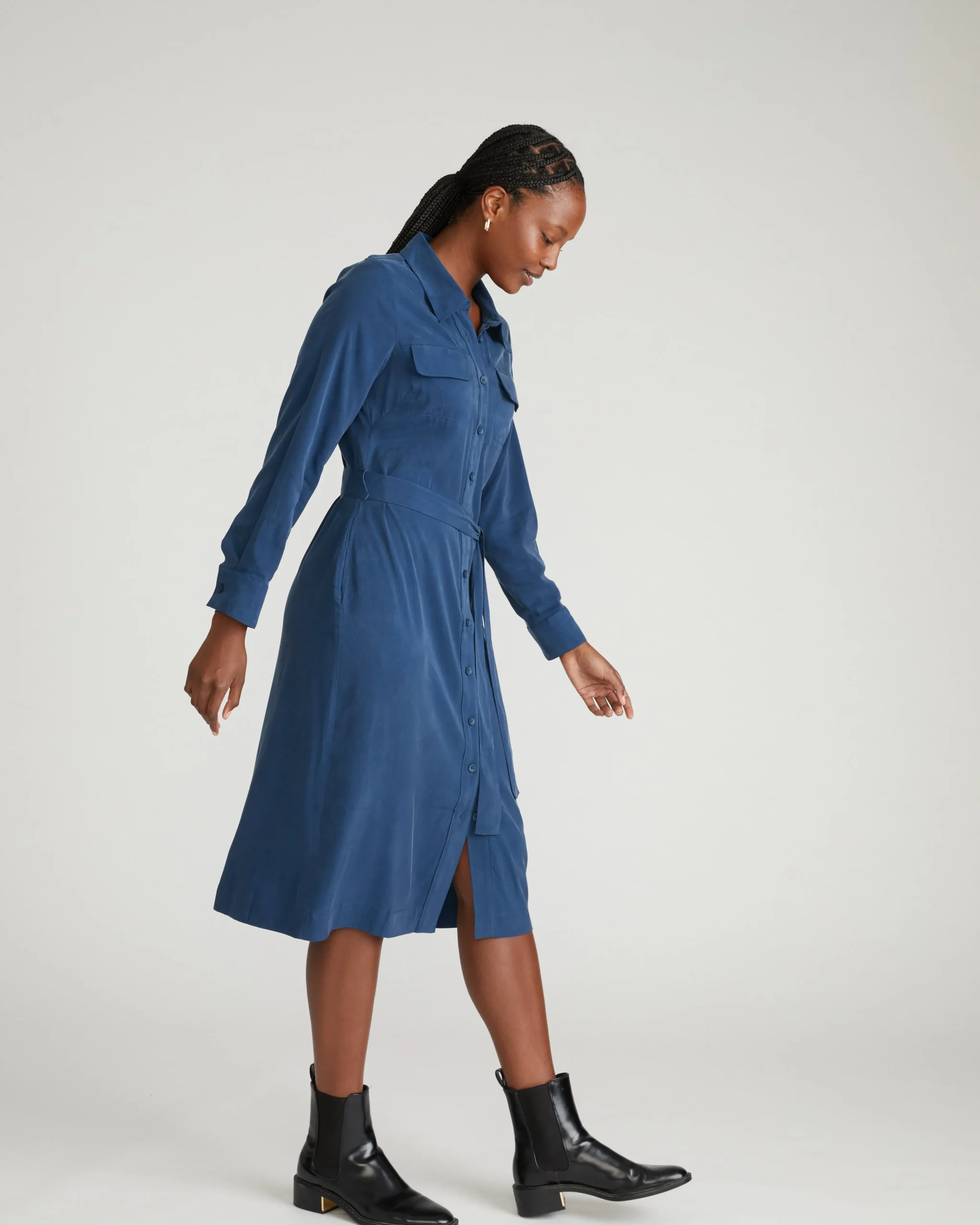 Cooling Stretch Cupro Savannah Dress Pageant Blue