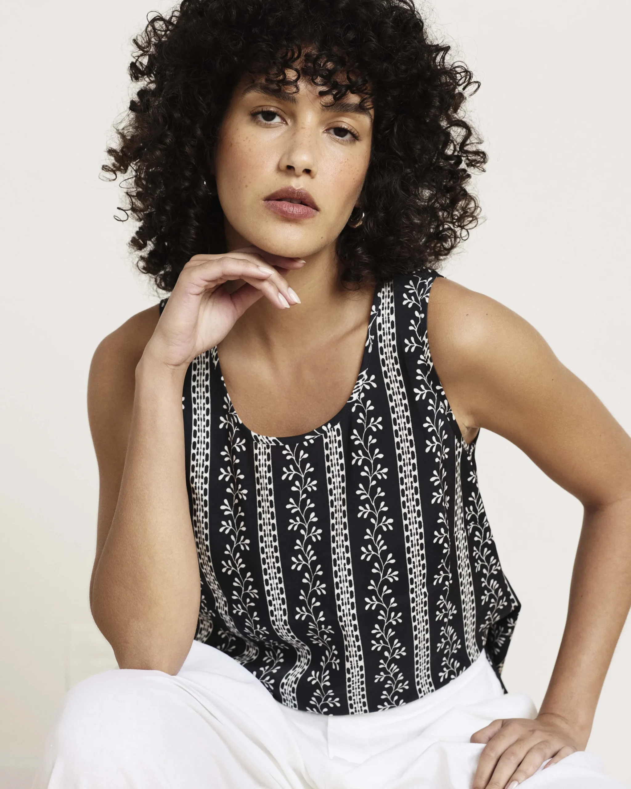 Cooling Stretch Cupro Tank Florentine Print