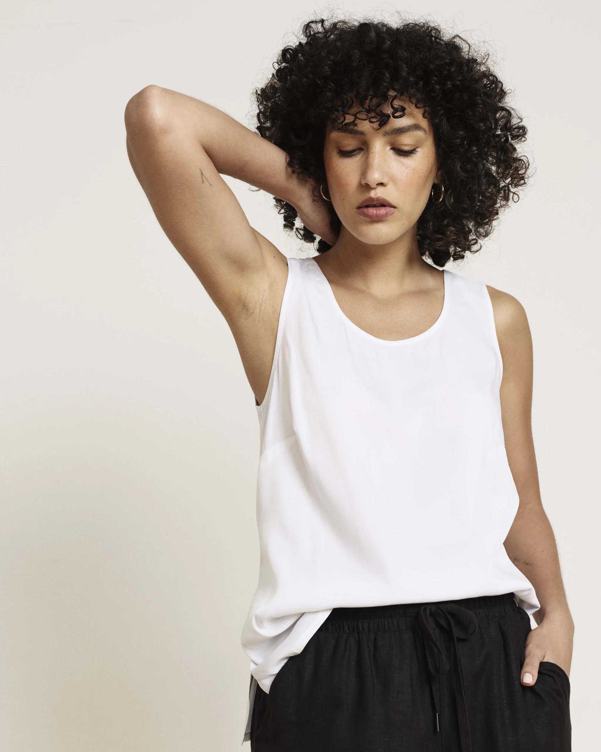 Cooling Stretch Cupro Tank White
