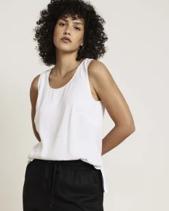 Cooling Stretch Cupro Tank White