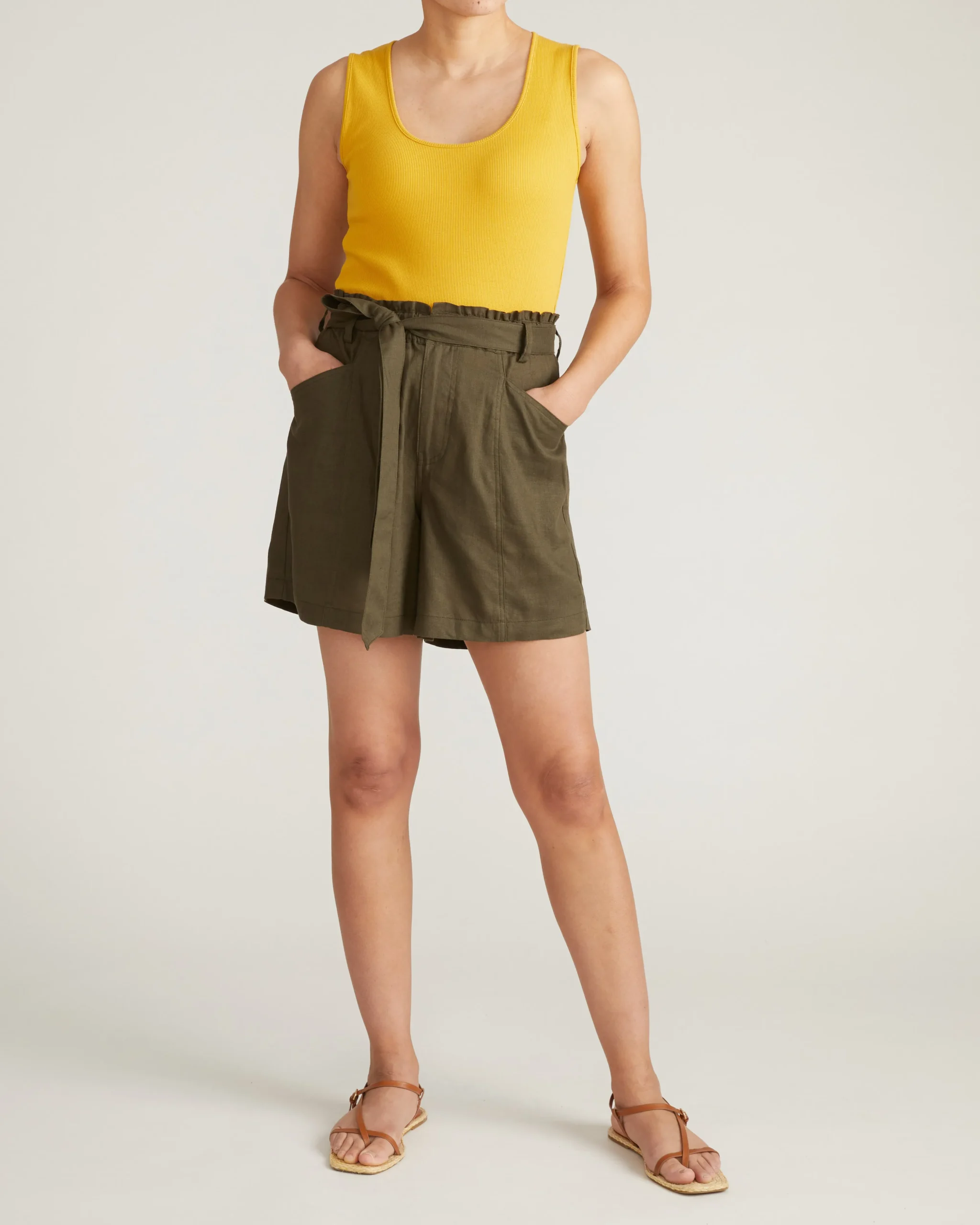 Daisy Ribbed Tank Goldenrod