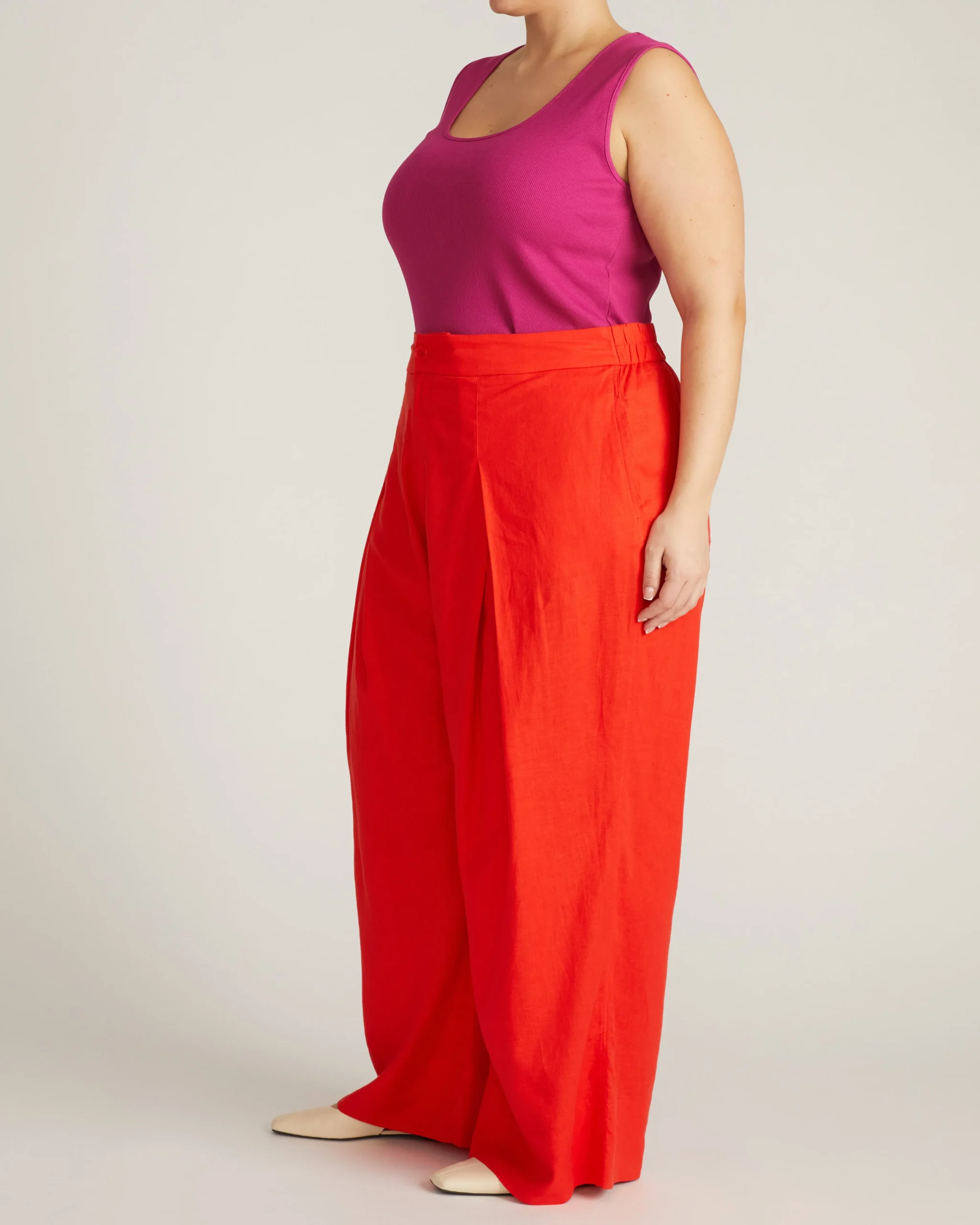 Daisy Ribbed Tank Hyper Pink