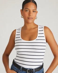 Daisy Ribbed Tank Nautical Navy Stripe