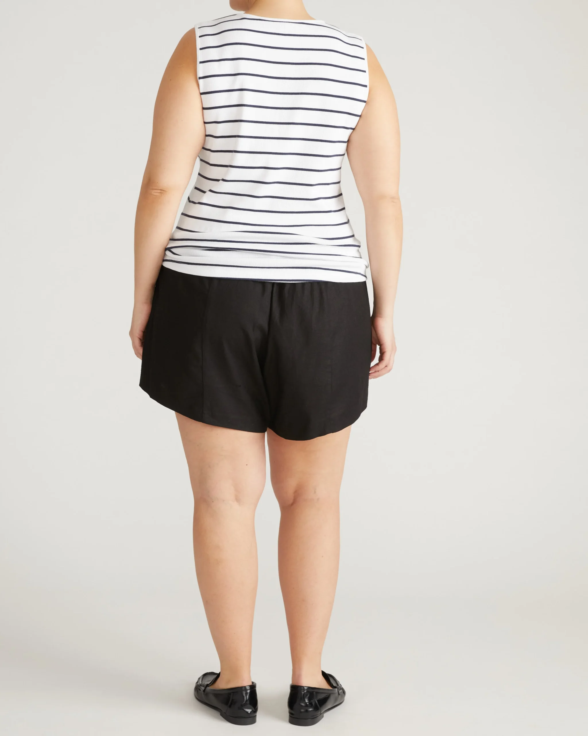 Daisy Ribbed Tank Nautical Navy Stripe