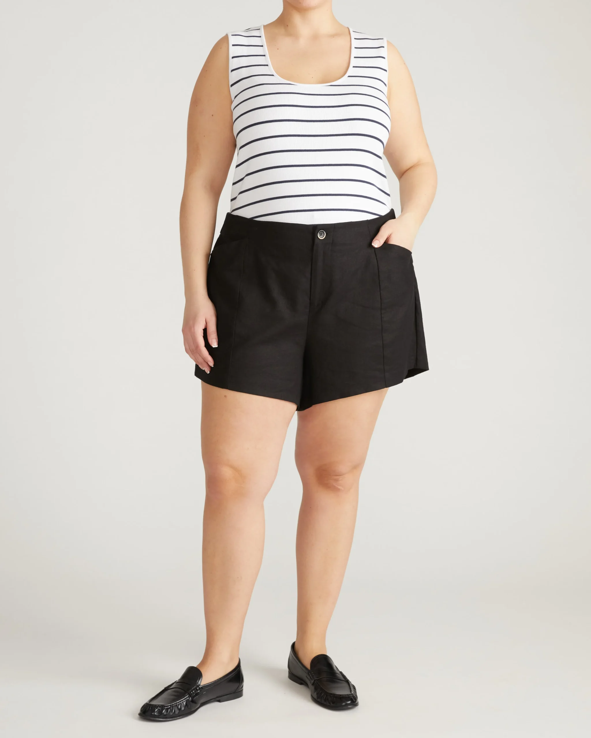 Daisy Ribbed Tank Nautical Navy Stripe
