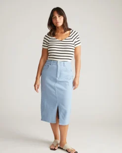 Dakota Denim Skirt Clear Sky