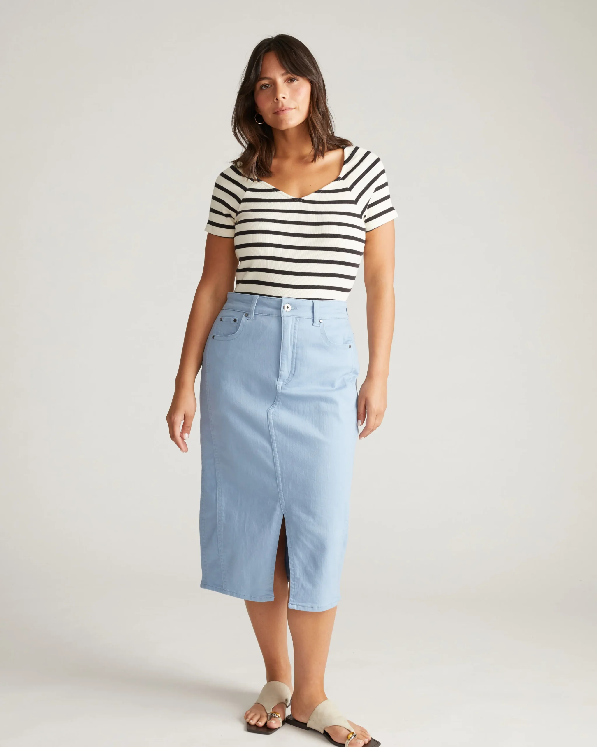 Dakota Denim Skirt Clear Sky