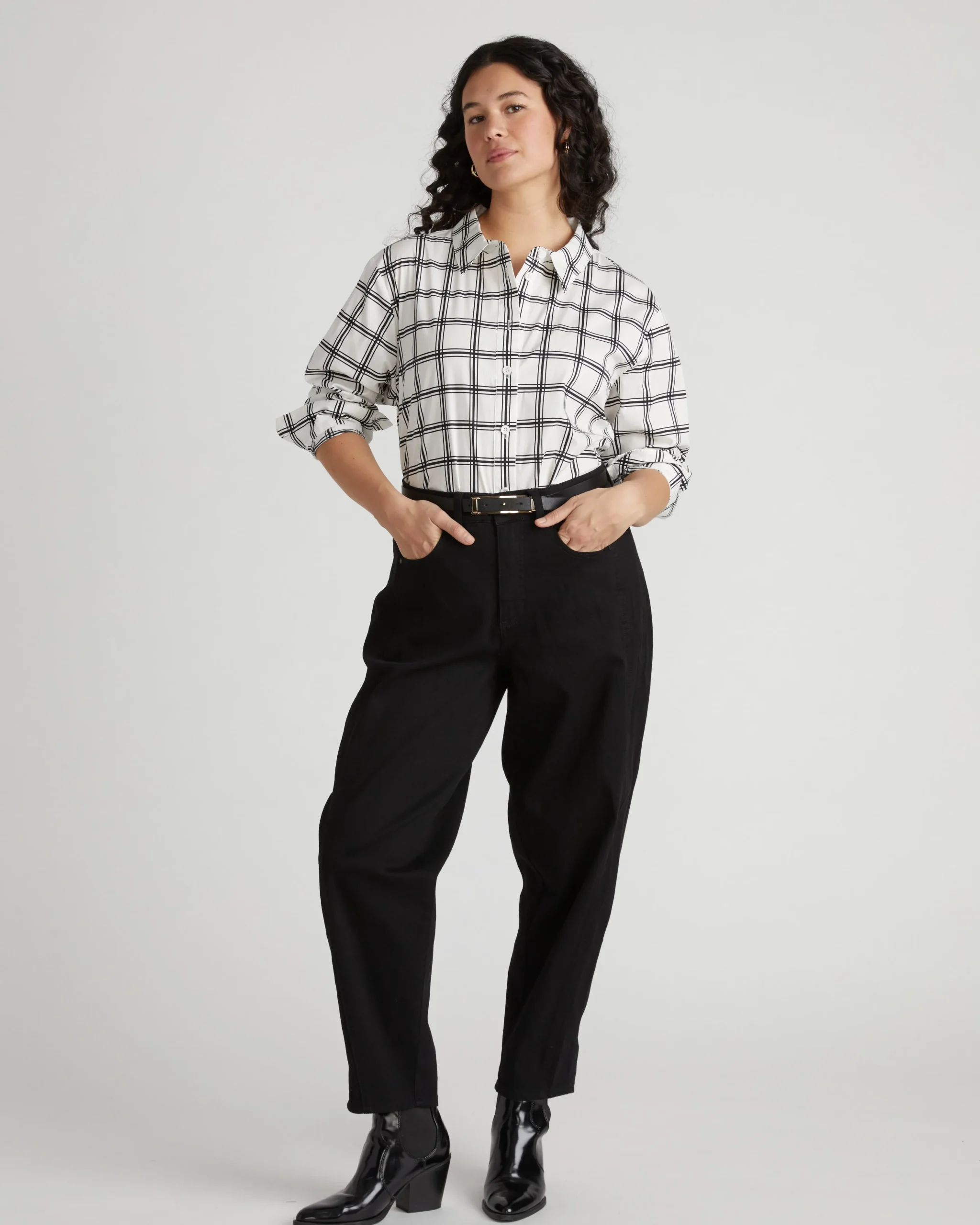 Dakota Twisted Leg Jeans Jet Black