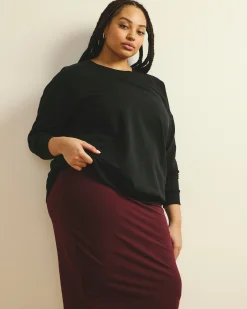 Danube Jersey Skirt Black Cherry