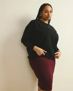 Danube Jersey Skirt Black Cherry