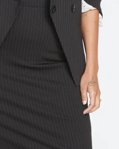 Danube Ponte Skirt Slate Pinstripe