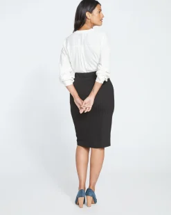 Danube Ponte Skirt Slate Pinstripe