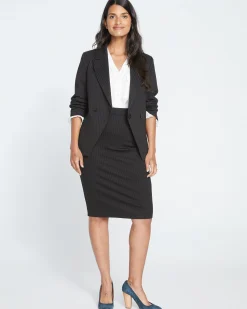 Danube Ponte Skirt Slate Pinstripe
