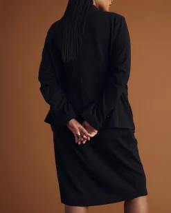 Danube Ponte Skirt Slate Pinstripe