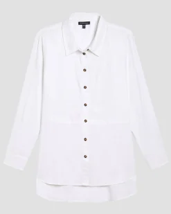 Dawn Linen Blend Hi Low Tunic White