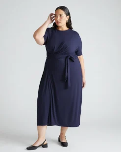 Delilah Liquid Jersey Dress Midnight