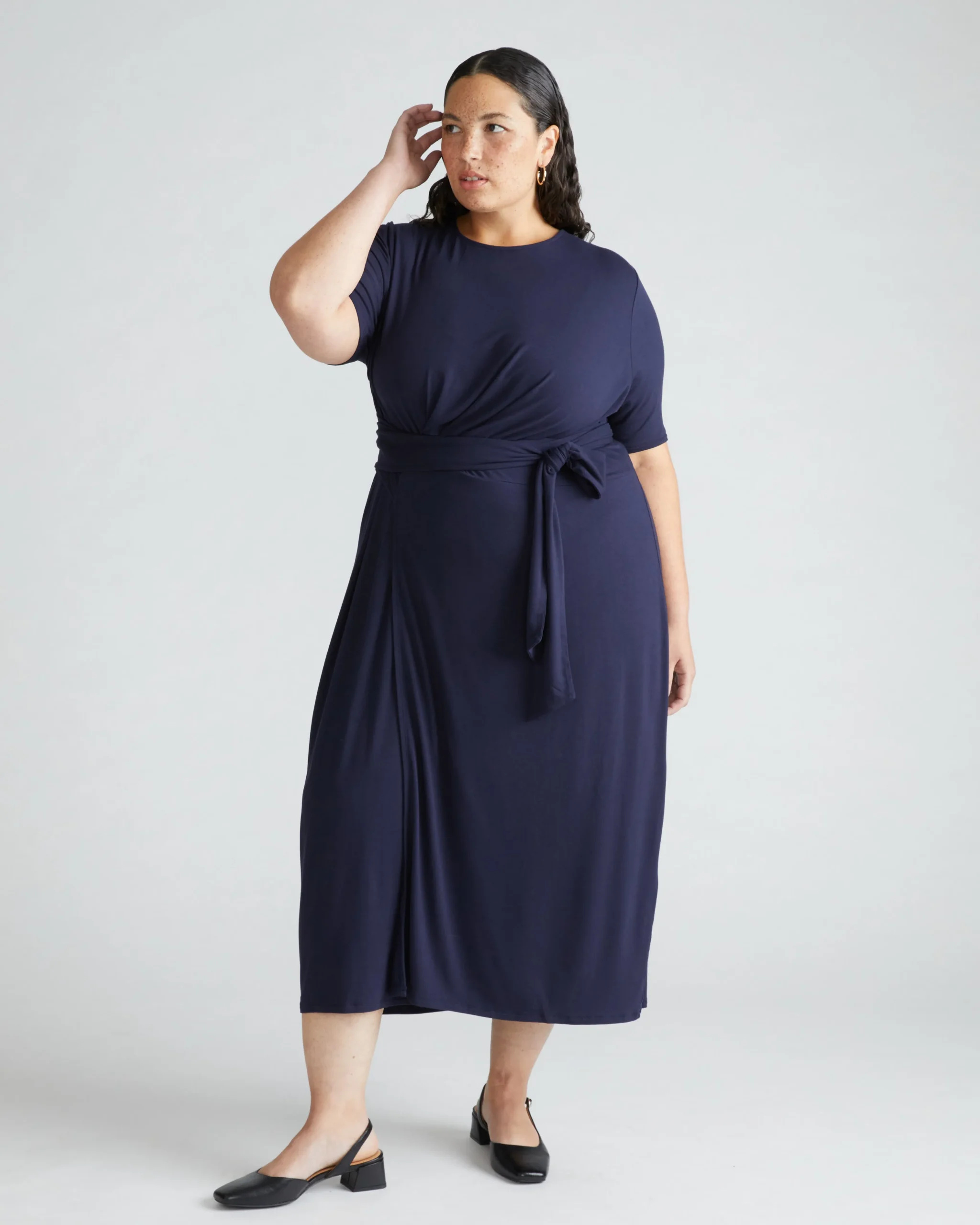 Delilah Liquid Jersey Dress Midnight