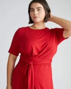 Delilah Liquid Jersey Dress New York Red