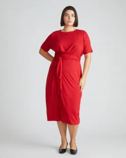 Delilah Liquid Jersey Dress New York Red