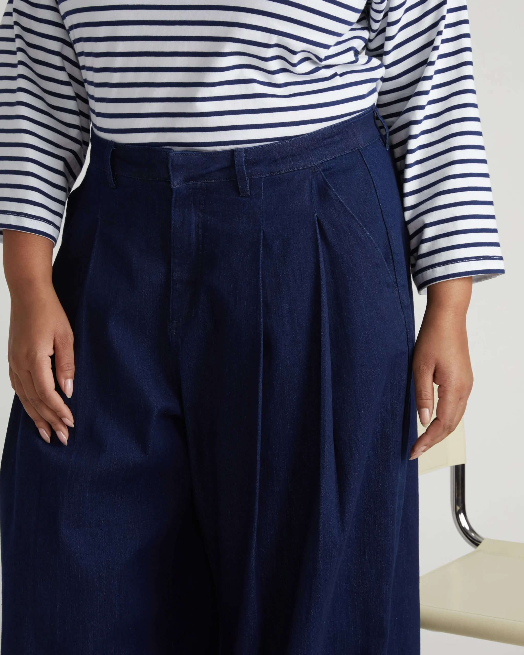 Denim Wide Leg Pant Dark Indigo