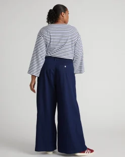 Denim Wide Leg Pant Dark Indigo