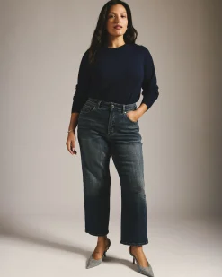 Donna High Rise Curve Straight Leg Jeans 27 Inch Field of Dreams Indigo