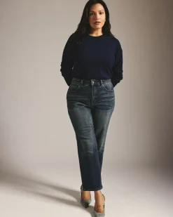 Donna High Rise Curve Straight Leg Jeans 27 Inch Field of Dreams Indigo