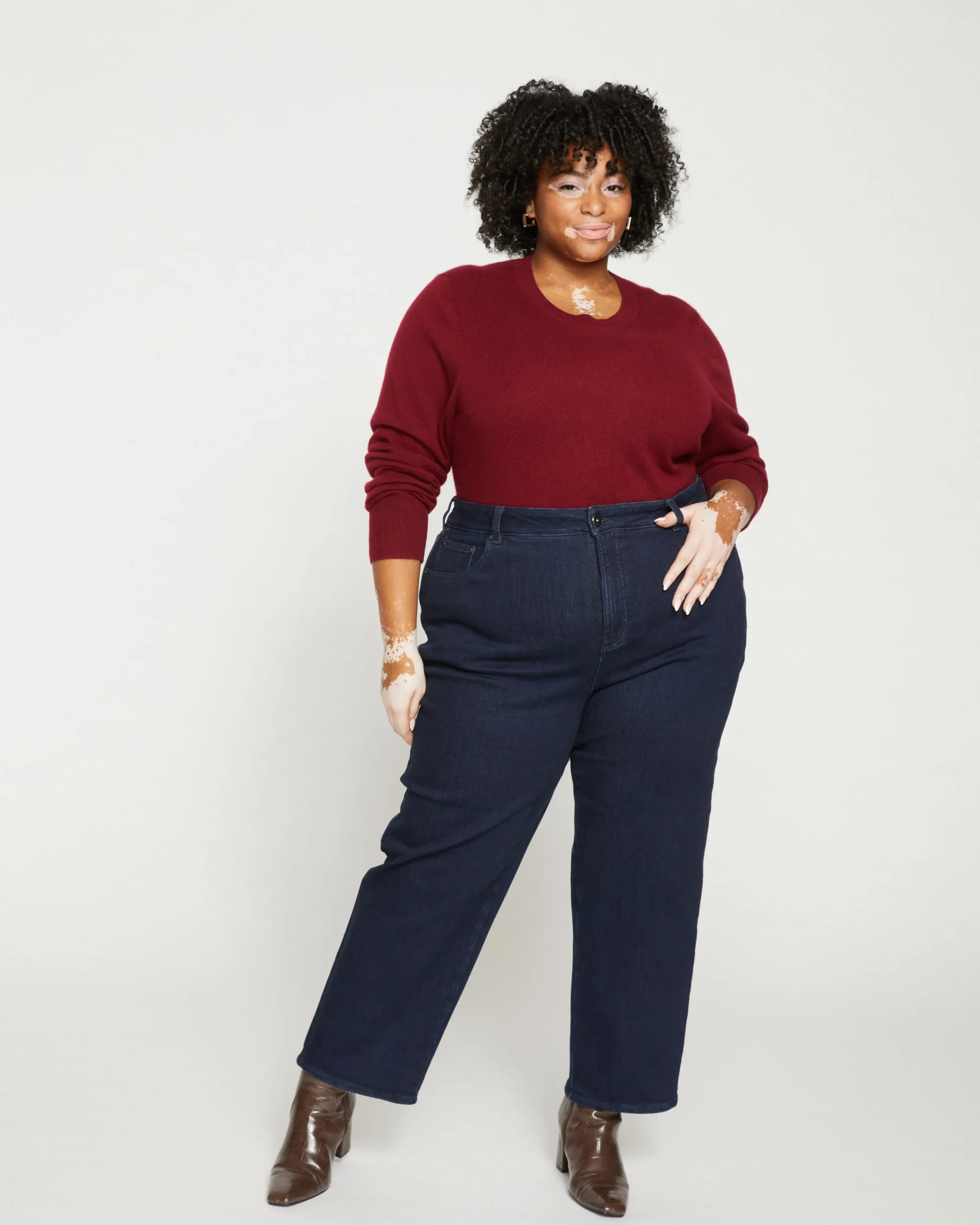 Donna High Rise Curve Straight Leg Jeans 27 Inch Dark Indigo