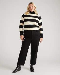 Donna High Rise Curve Straight Leg Jeans 27 Inch Jet Black