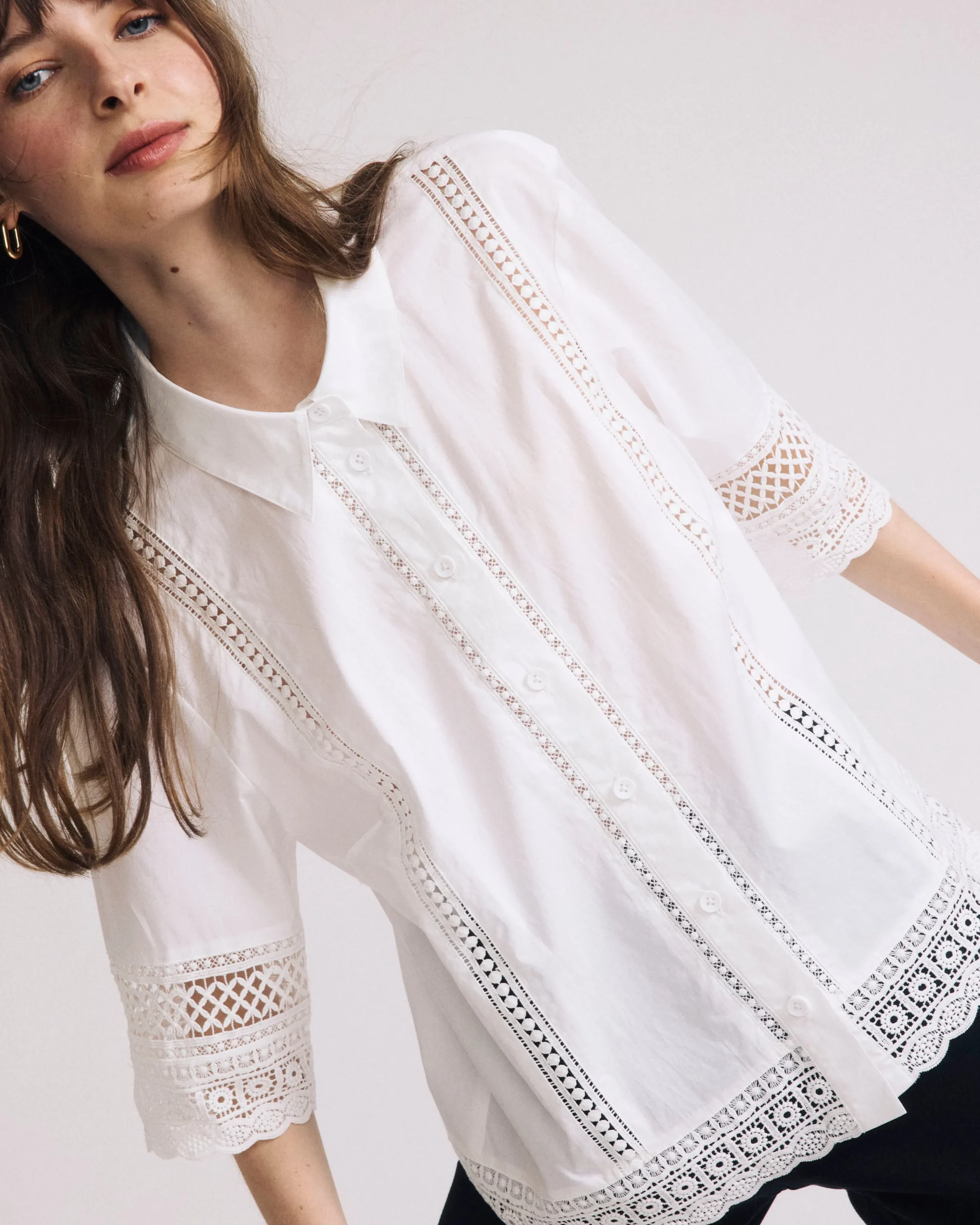 Dora Cotton Poplin Blouse White