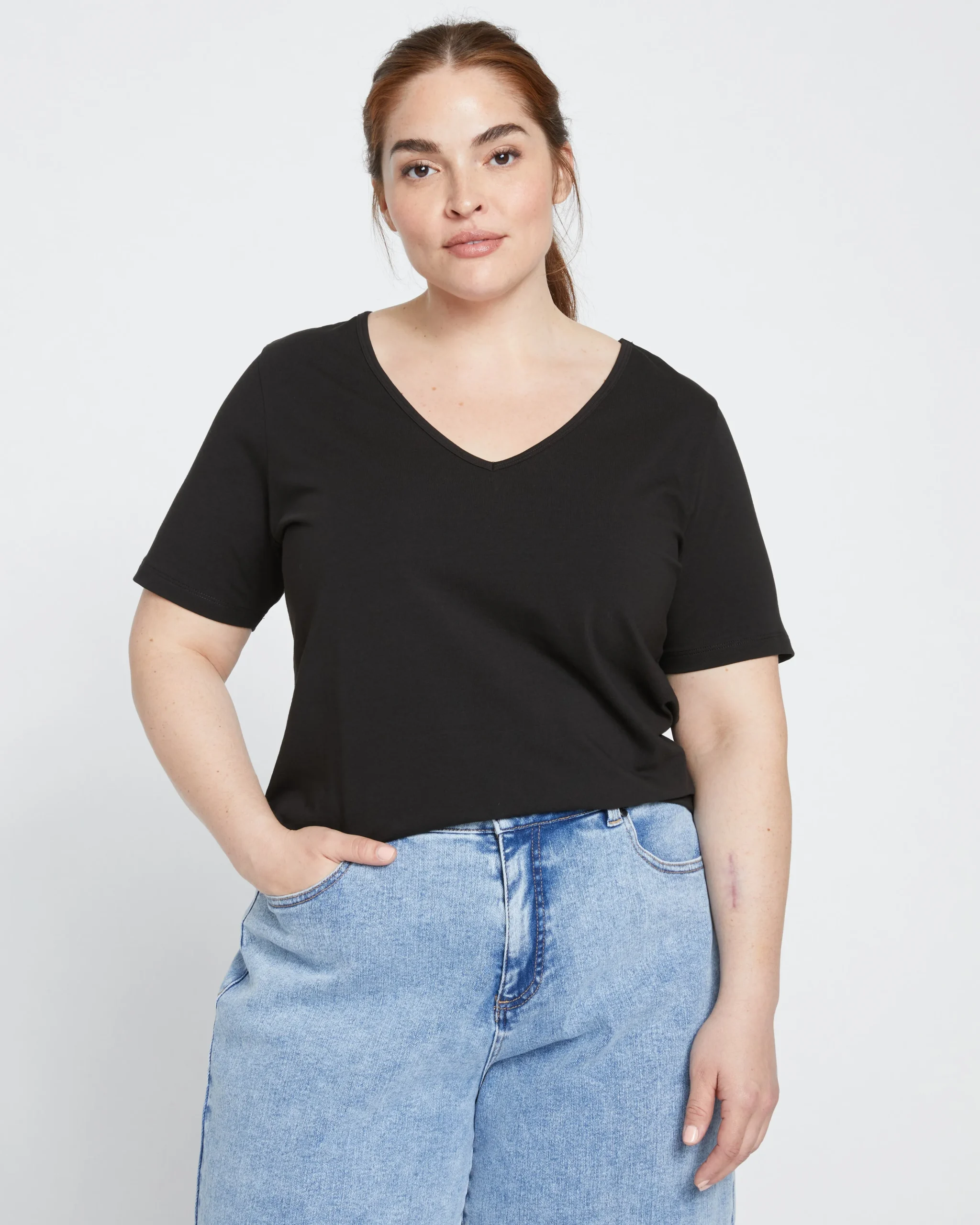 Double V Tee Black