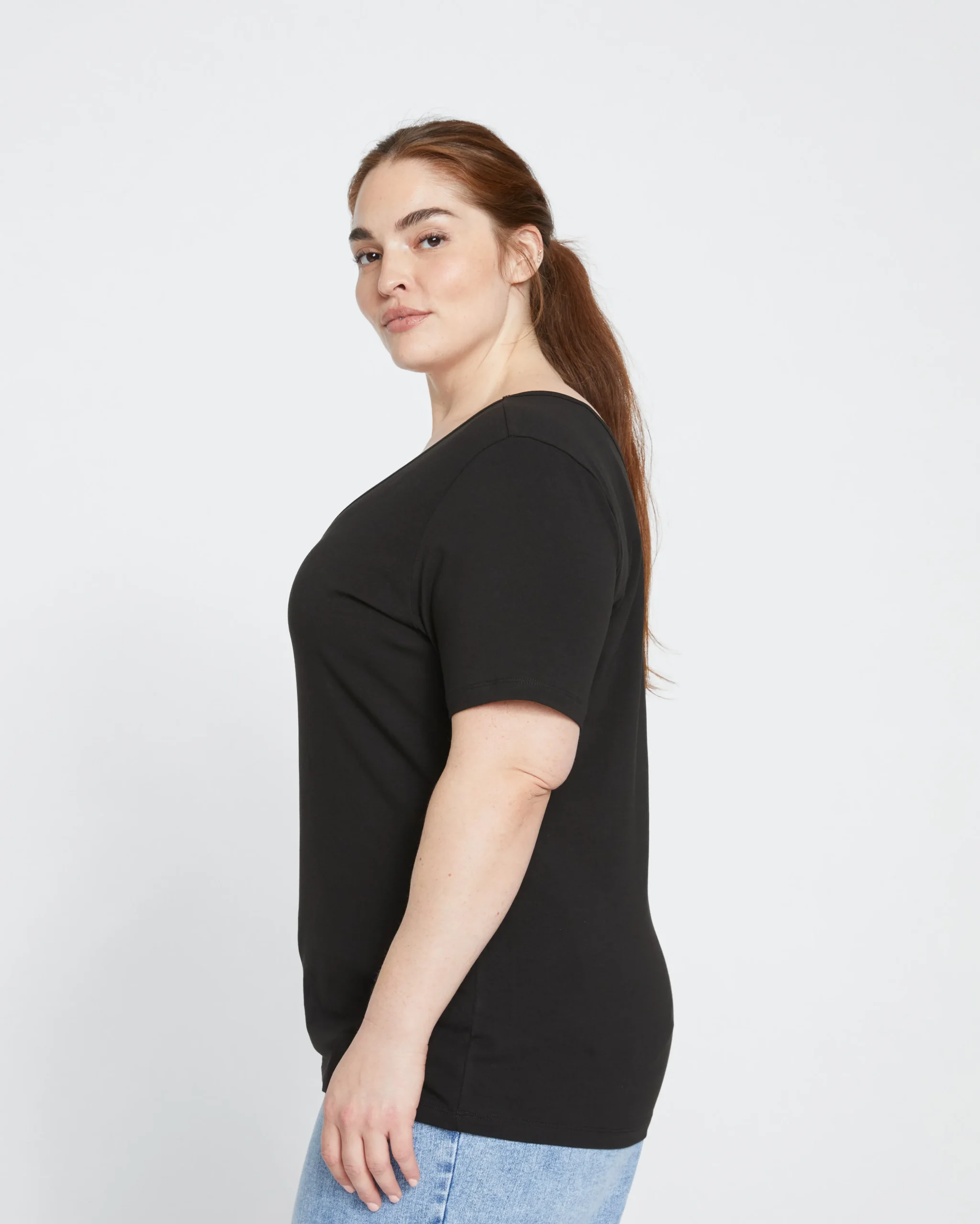 Double V Tee Black