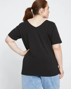 Double V Tee Black