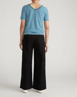 Double V Tee Ink Blue/White Stripe