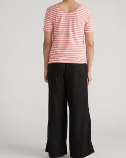 Double V Tee Portrait Pink/White Stripe