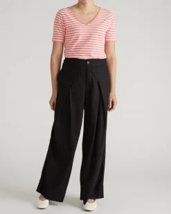 Double V Tee Portrait Pink/White Stripe