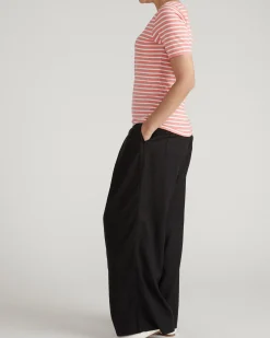 Double V Tee Portrait Pink/White Stripe