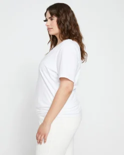 Double V Tee White