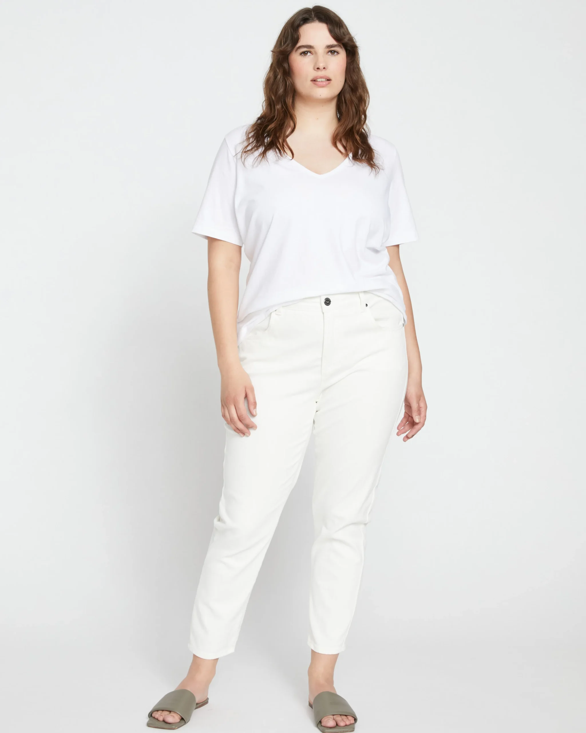 Double V Tee White