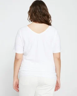 Double V Tee White