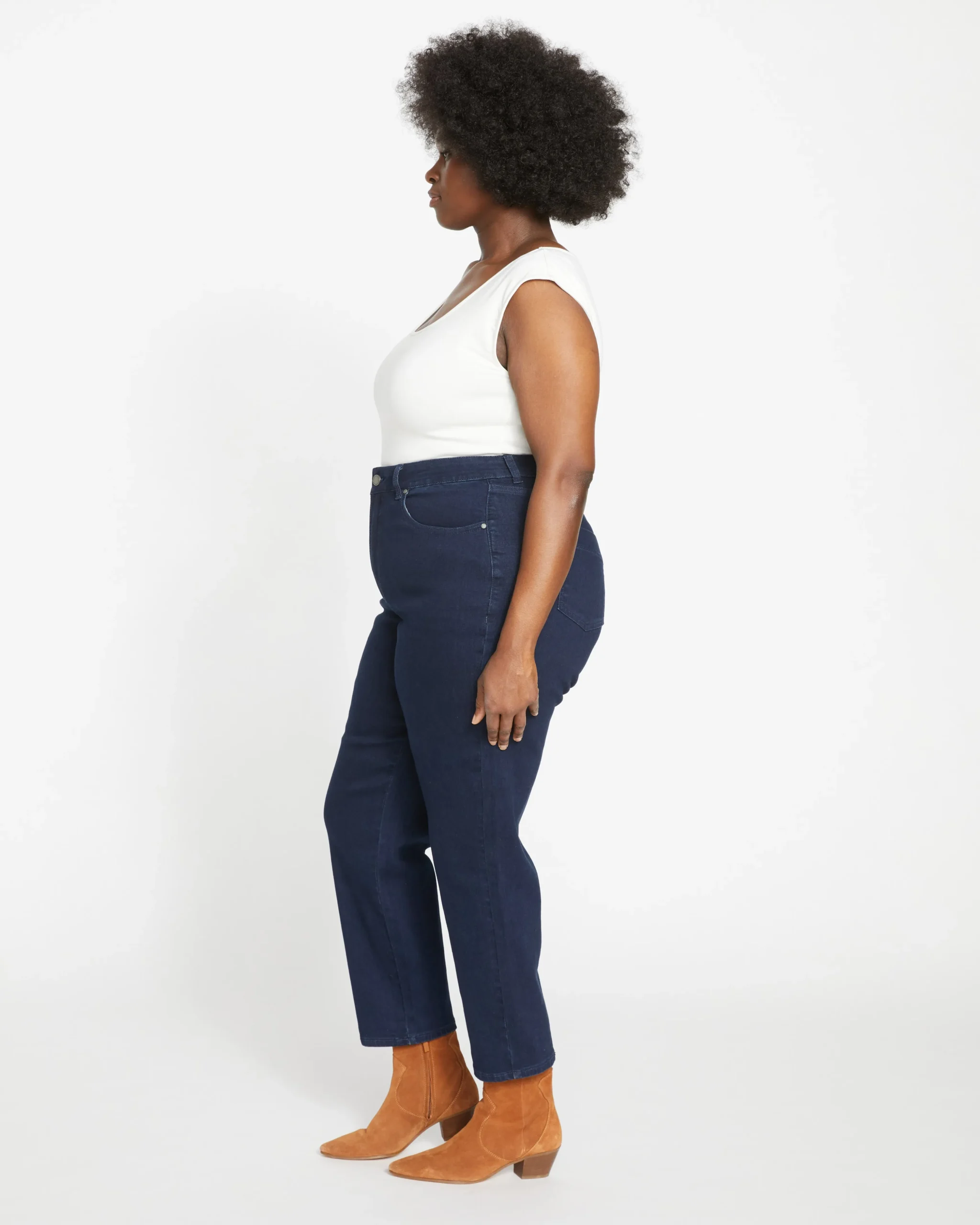 Dylan High Rise Tapered Jeans 29 Inch Dark Indigo