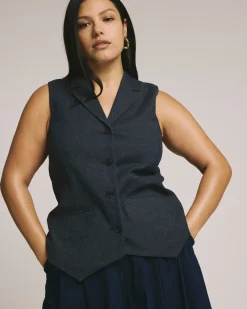 Edwin Denim Look Vest Dark Indigo