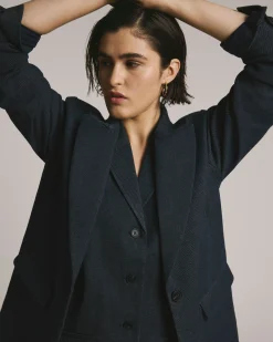 Edwin Denim Look Vest Dark Indigo