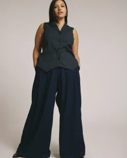 Edwin Denim Look Vest Dark Indigo