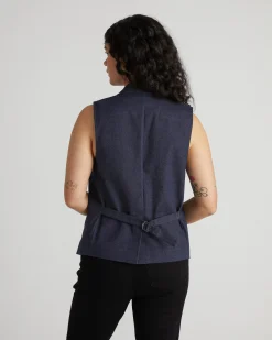 Edwin Denim Look Vest Dark Indigo